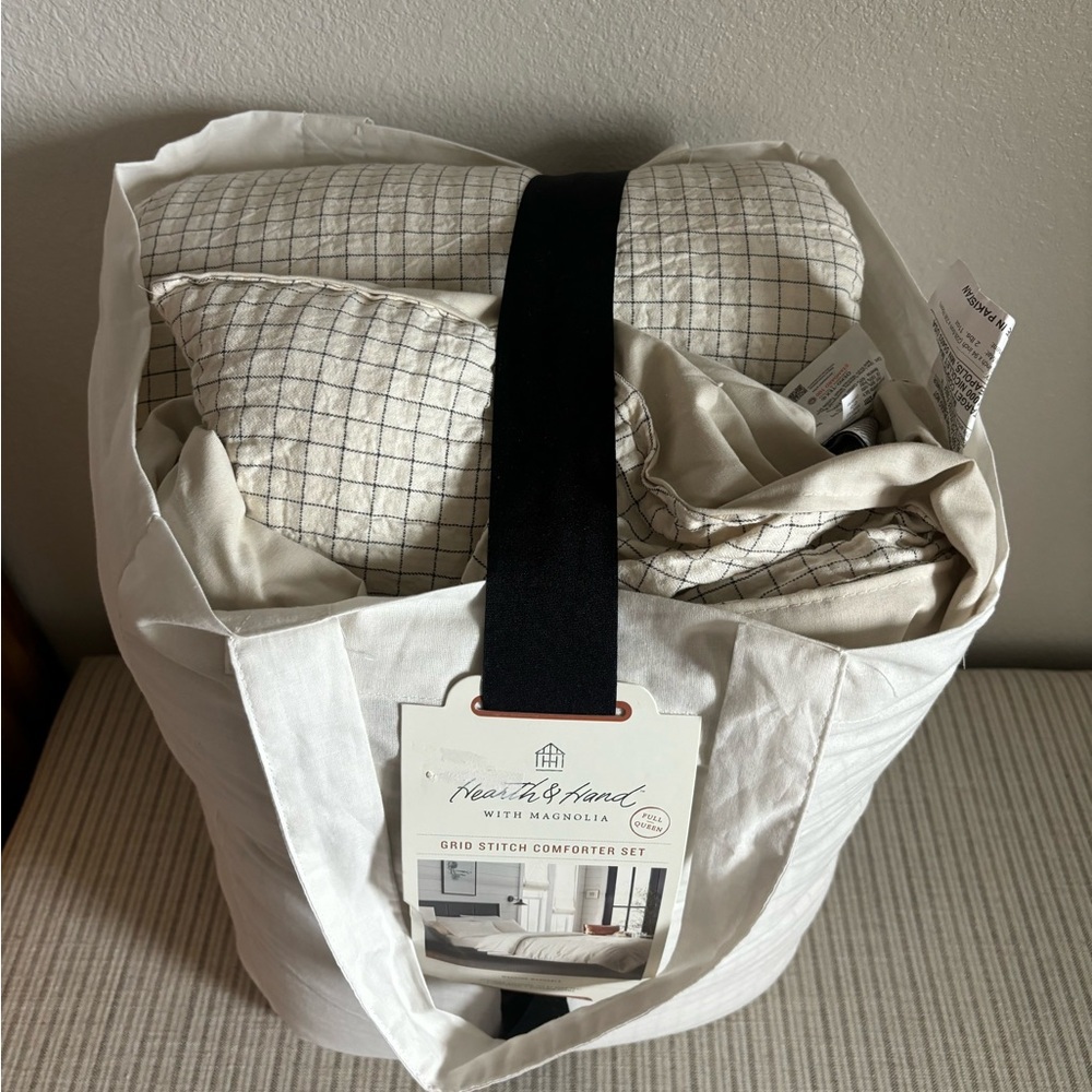 NWT 3pc Full/Queen Mini Grid Stitch Comforter Bedding Set Railroad Gray - Picture 7 of 7